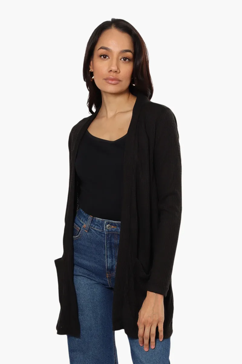 International INC Company Long Sleeve Open Wrap Cardigan - Black sold by Fairweather