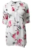 Printed Roll Up Sleeve Tunic Shirt - White sold by Fairweather