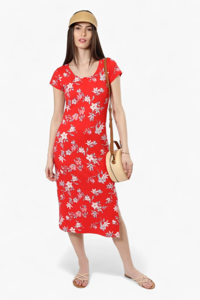 International INC Company Floral Cap Sleeve Midi Dress - Red sold by Fairweather product image thumbnail 2