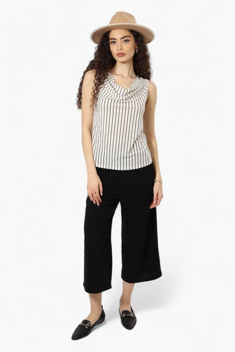 Impress Striped Cowl Neck Tank Top - White sold by Fairweather product image thumbnail 2