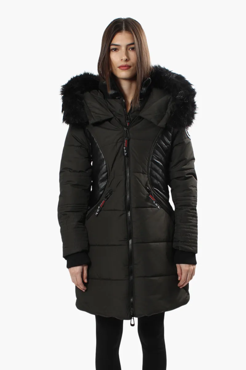 Canada Weather Gear Vegan Leather Insert Parka Jacket - Olive sold by Fairweather