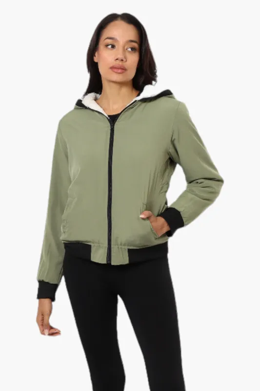 Fahrenheit Hooded Fleece Lined Windbreaker Lightweight Jacket - Olive sold by Fairweather
