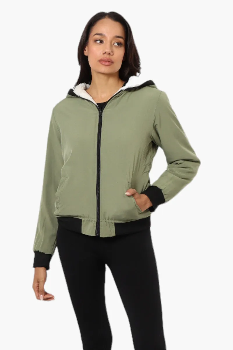 Fahrenheit Hooded Fleece Lined Windbreaker Lightweight Jacket - Olive sold by Fairweather