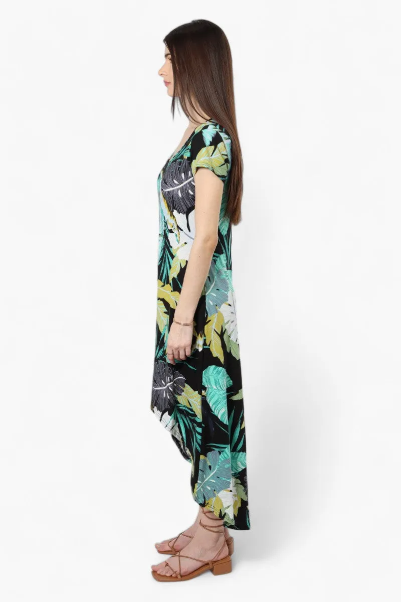 International INC Company Leaf Pattern High Low Maxi Dress - Black sold by Fairweather product image thumbnail 3