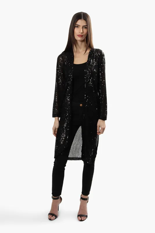 Limite Sequin Open Wrap Cardigan - Black sold by Fairweather