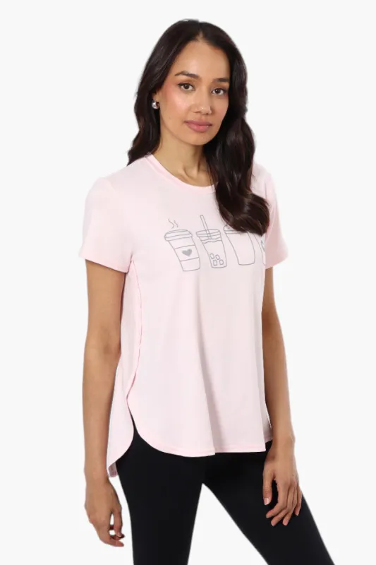 Magazine Drink Print Tee - Pink sold by Fairweather