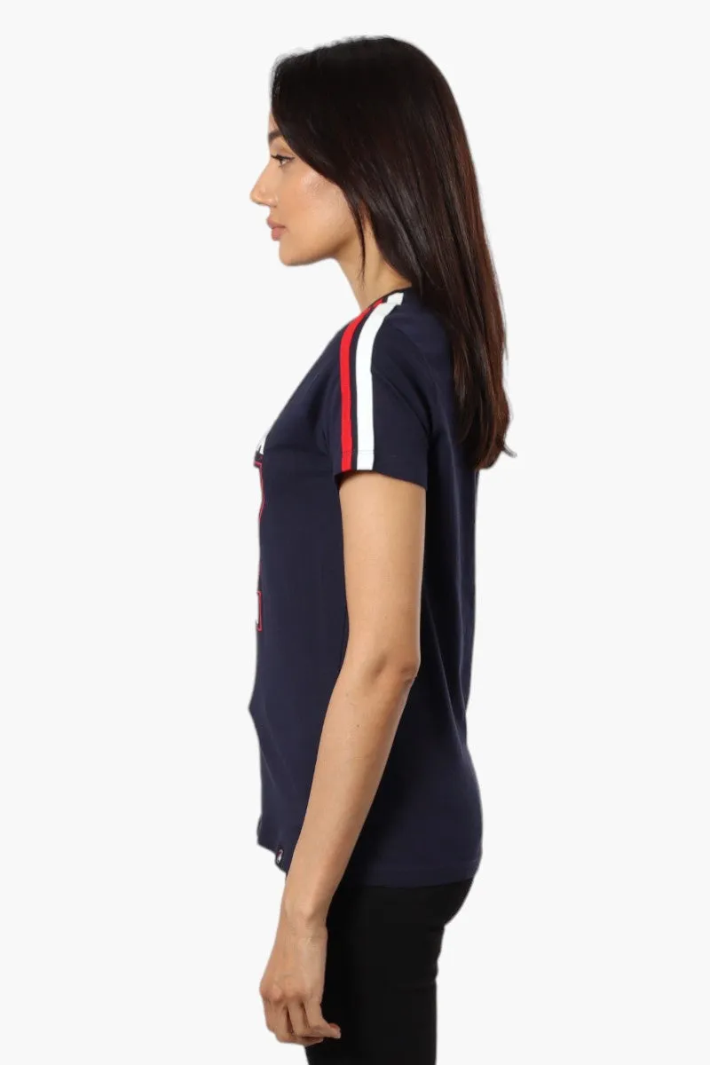 Canada Weather Gear Striped Shoulder 67 Print Tee - Navy sold by Fairweather product image thumbnail 3