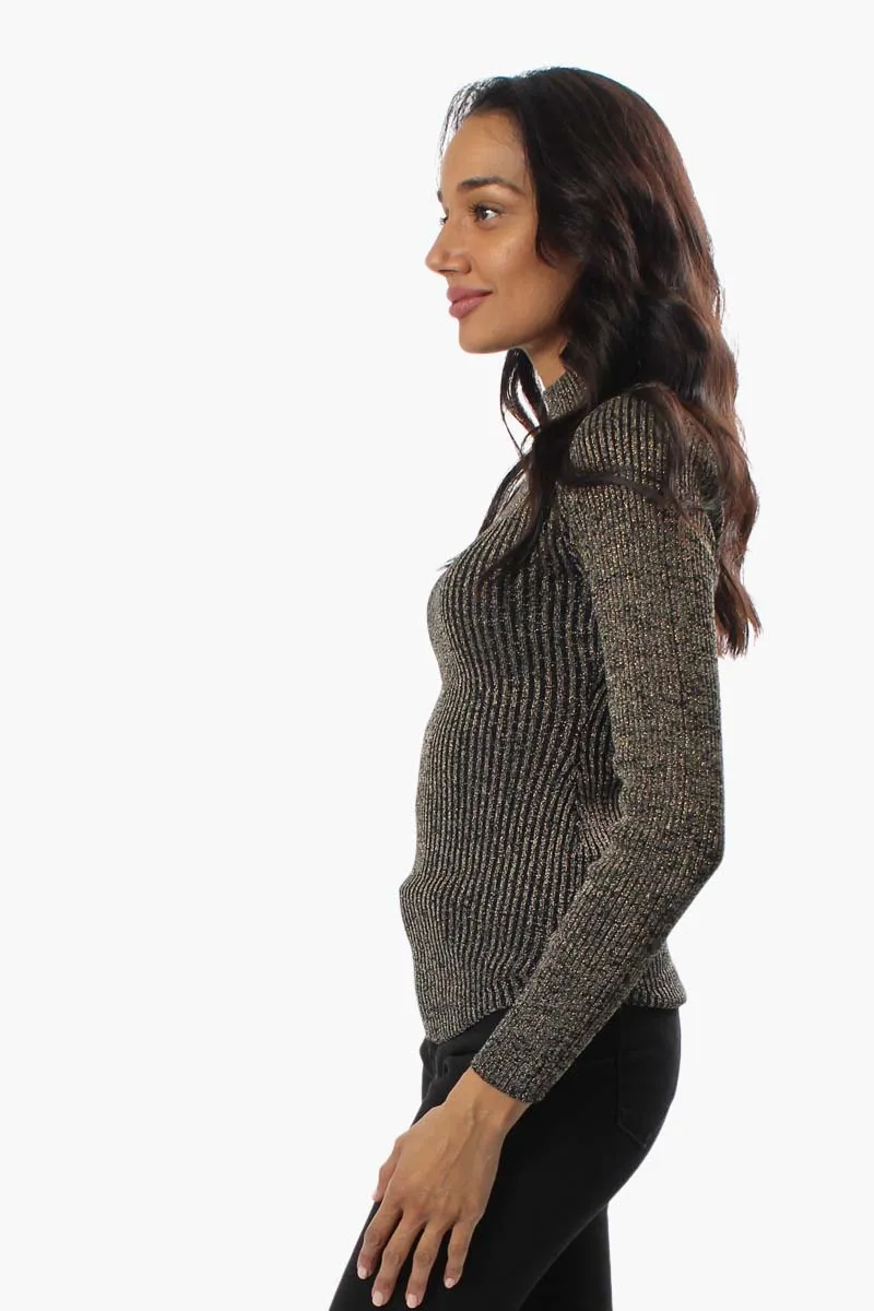 Limite Ribbed Mock Neck Pullover Sweater - Gold sold by Fairweather product image thumbnail 2