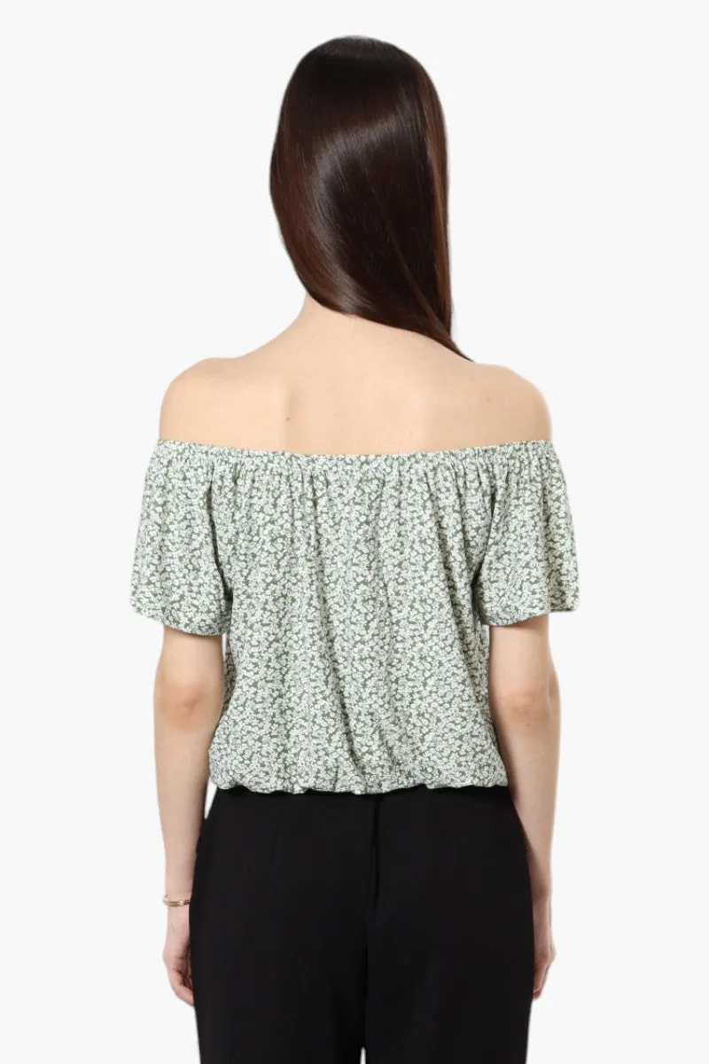 International INC Company Floral Button Down Blouse - Green sold by Fairweather product image thumbnail 4