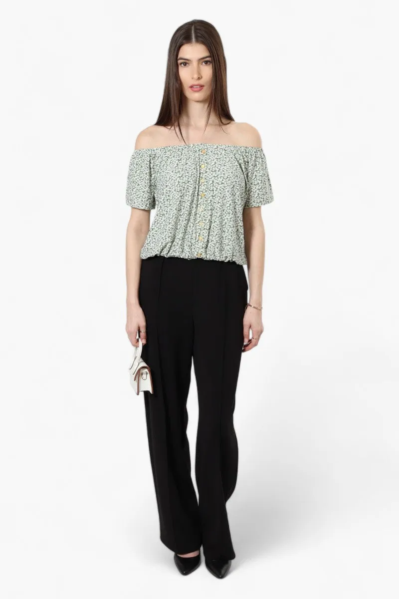 International INC Company Floral Button Down Blouse - Green sold by Fairweather product image thumbnail 2