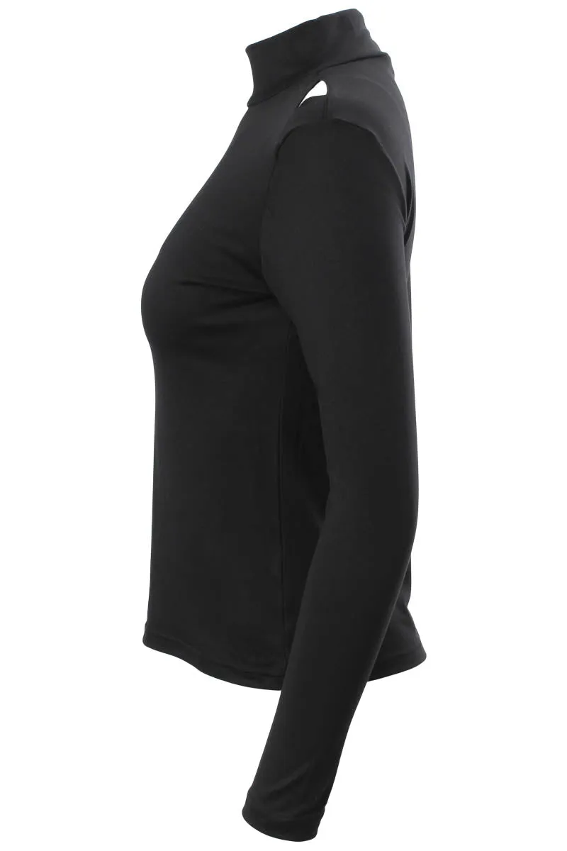 International INC Company Keyhole Shoulder Turtleneck Long Sleeve Top - Black sold by Fairweather product image thumbnail 2