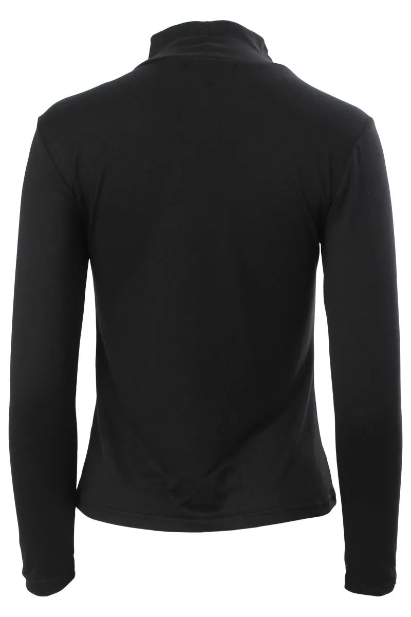International INC Company Keyhole Shoulder Turtleneck Long Sleeve Top - Black sold by Fairweather product image thumbnail 3