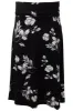 Floral Foldover Waist Midi Skirt - Black sold by Fairweather