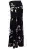 Floral Foldover Waist Midi Skirt - Black sold by Fairweather