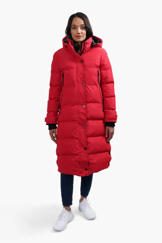 Canada Weather Gear Long Puffer Parka Jacket - Red sold by Fairweather