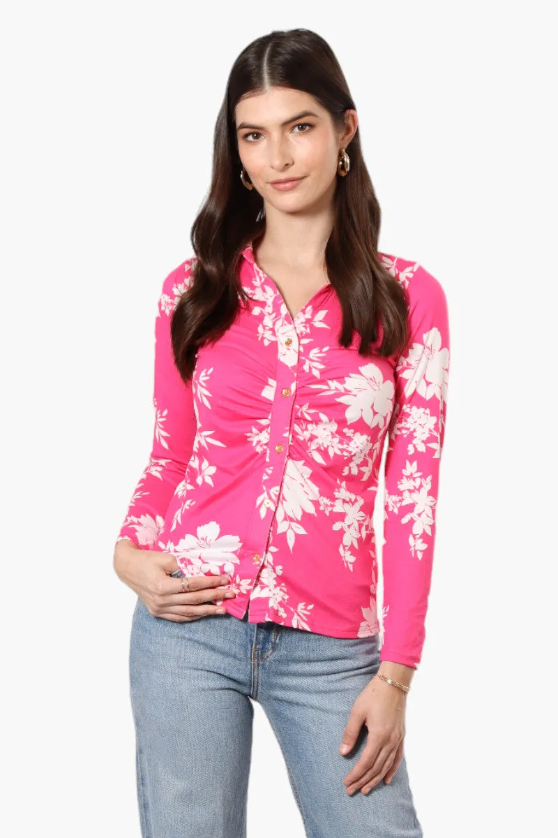 Majora Floral Long Sleeve Button Up Shirt - Pink sold by Fairweather