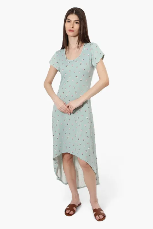 Majora Floral High Low Maxi Dress - Mint sold by Fairweather