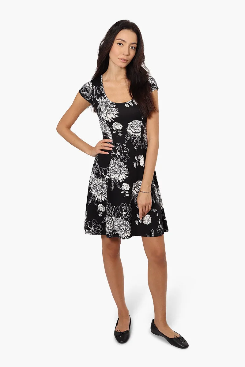 International INC Company Floral Cap Sleeve Day Dress - Black sold by Fairweather product image thumbnail 2