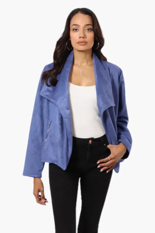 Beechers Brook Suede Waterfall Blazer - Blue sold by Fairweather