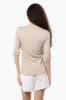 Beechers Brook Solid Half Zip Roll Up Sleeve Shirt - Beige sold by Fairweather