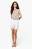 Beechers Brook Solid Half Zip Roll Up Sleeve Shirt - Beige sold by Fairweather