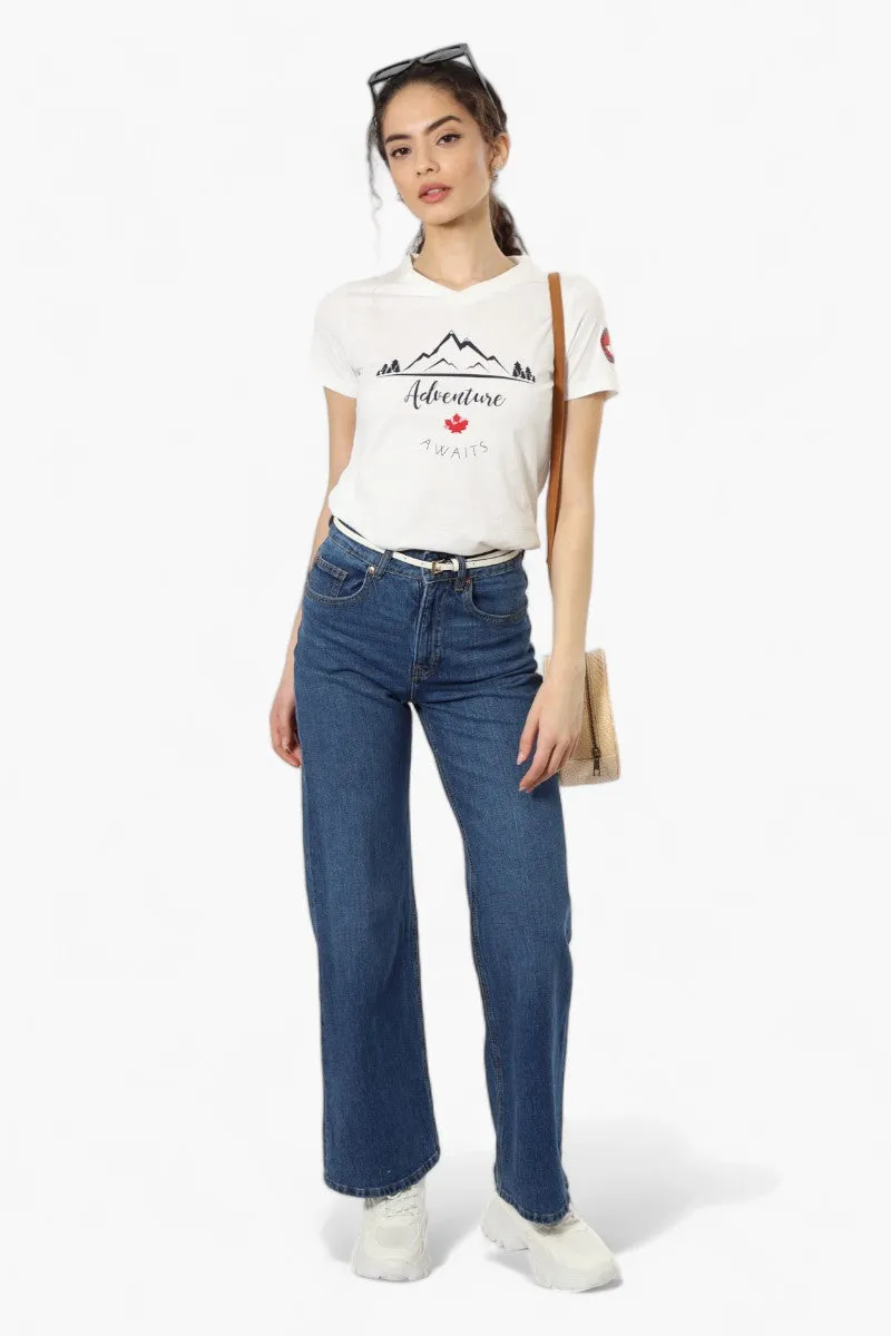 Canada Weather Gear Adventure Awaits V-Neck Tee - White sold by Fairweather product image thumbnail 2