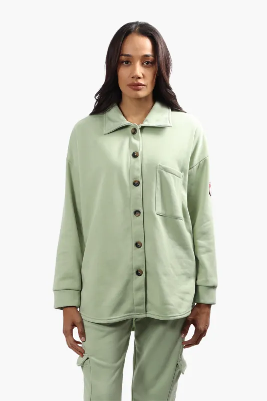 Canada Weather Gear Solid Front Pocket Shacket - Green sold by Fairweather