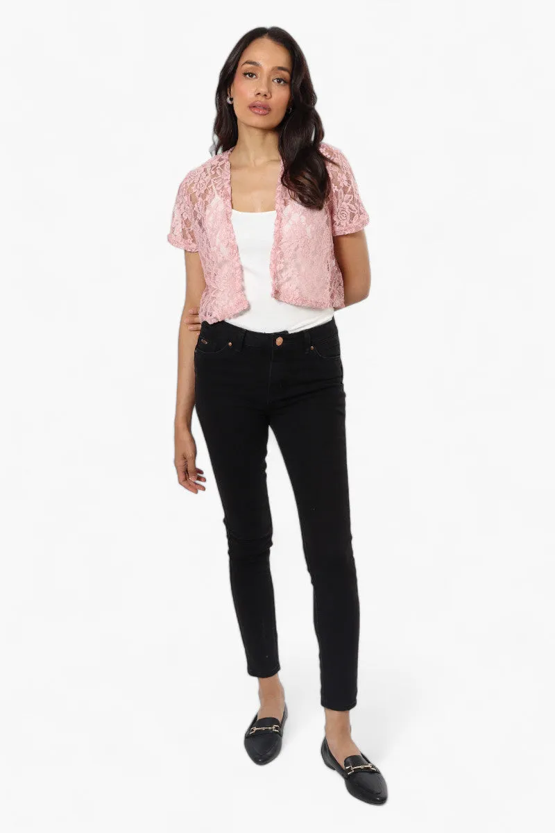 Impress Floral Lace Wrap Cardigan - Pink sold by Fairweather product image thumbnail 2