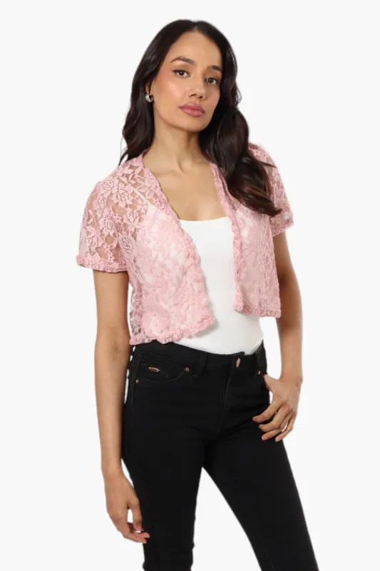 Impress Floral Lace Wrap Cardigan - Pink sold by Fairweather