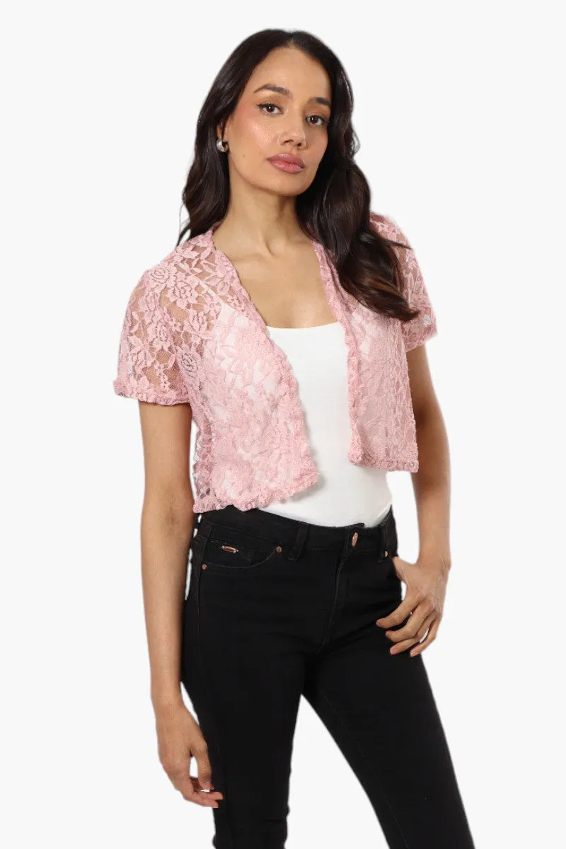 Impress Floral Lace Wrap Cardigan - Pink sold by Fairweather
