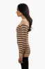 International INC Company Striped Turtleneck Pullover Sweater - Camel sold by Fairweather