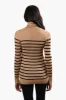 International INC Company Striped Turtleneck Pullover Sweater - Camel sold by Fairweather
