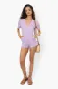 New Look Short Sleeve Button Down Romper - Lavender sold by Fairweather