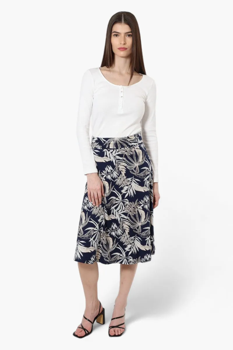 Majora Floral High Waisted Midi Skirt - Navy sold by Fairweather product image thumbnail 2