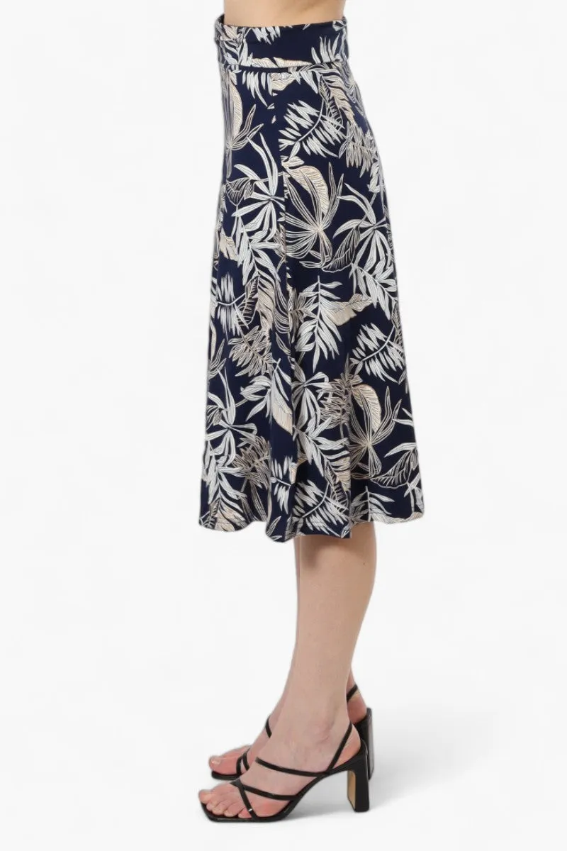 Majora Floral High Waisted Midi Skirt - Navy sold by Fairweather product image thumbnail 3