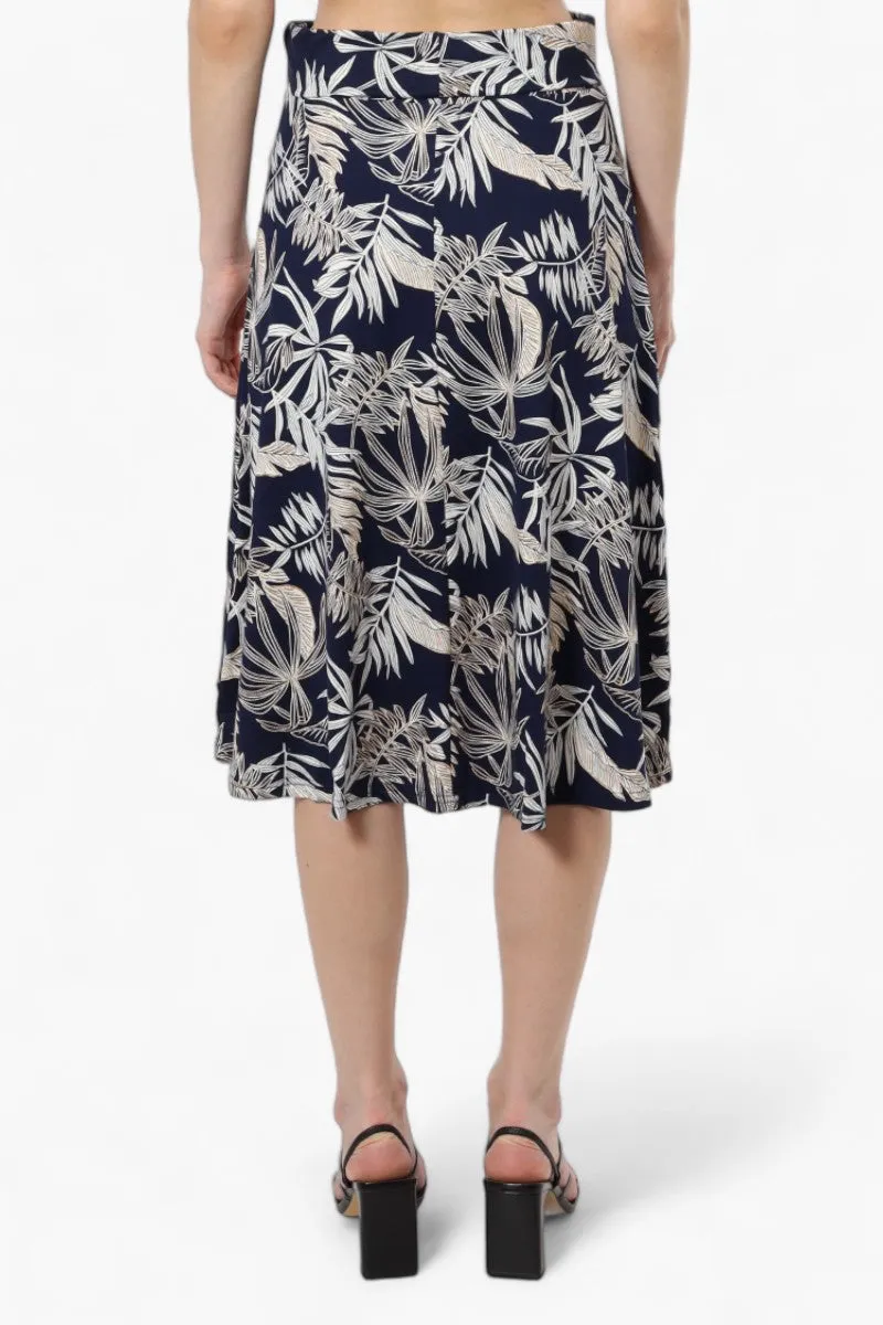 Majora Floral High Waisted Midi Skirt - Navy sold by Fairweather product image thumbnail 4