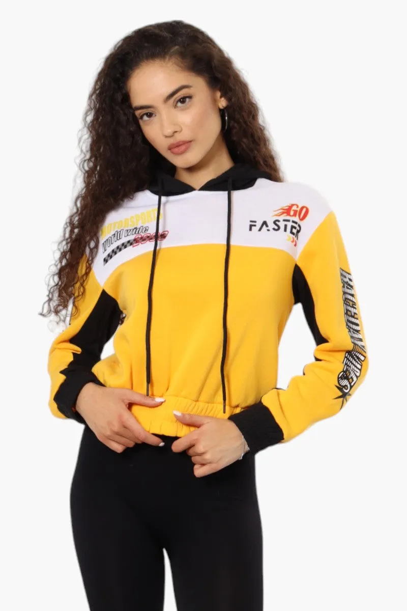 New Look Fleece Colour Block Racing Hoodie - Yellow sold by Fairweather