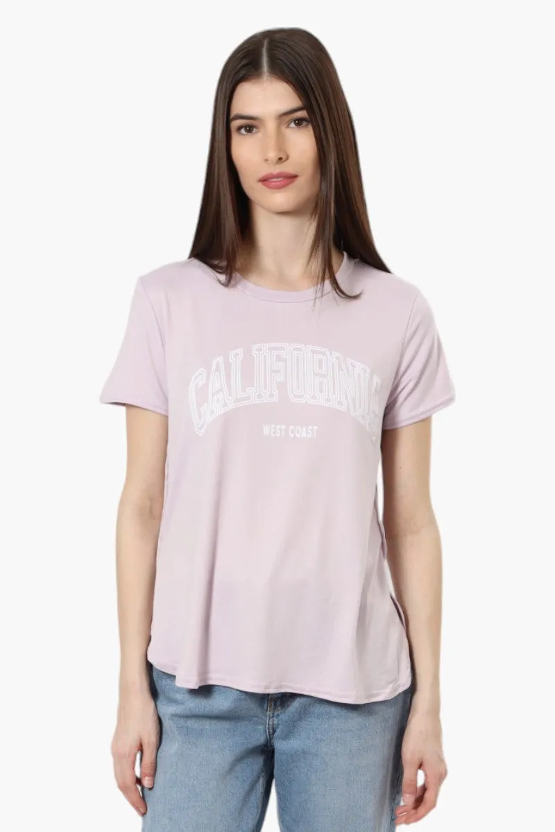 Magazine California Print Tee - Lavender sold by Fairweather