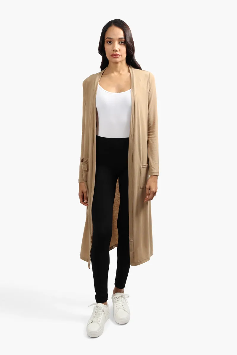 Majora Long Sleeve Open Front Cardigan - Camel sold by Fairweather