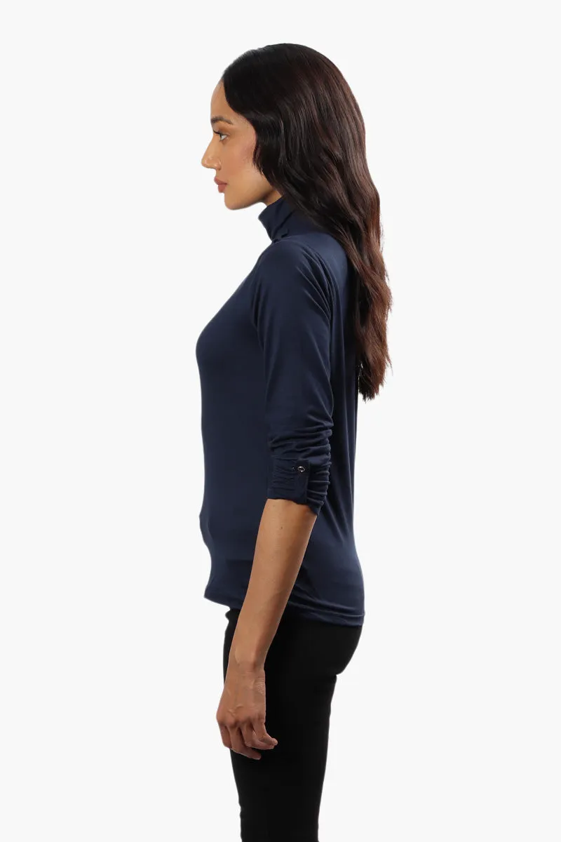 International INC Company Mock Neck Long Sleeve Top - Navy sold by Fairweather product image thumbnail 3