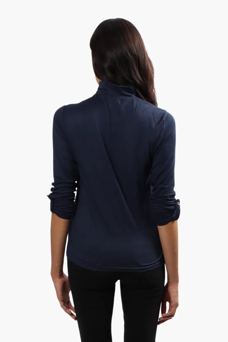 International INC Company Mock Neck Long Sleeve Top - Navy sold by Fairweather product image thumbnail 4