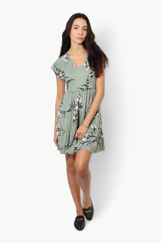 International INC Company Tiered Floral Day Dress - Mint sold by Fairweather