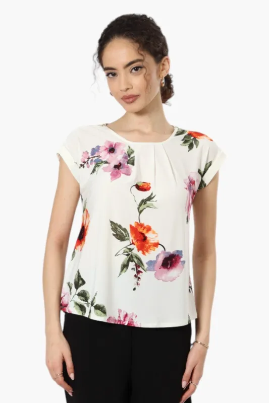 Beechers Brook Floral Zip Shoulder Blouse - White sold by Fairweather