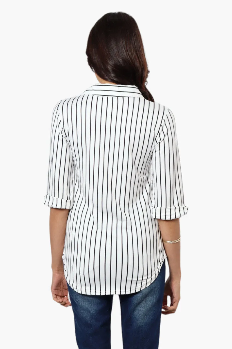 Urbanology Striped Flap Pocket Button Down Shirt - White sold by Fairweather product image thumbnail 4