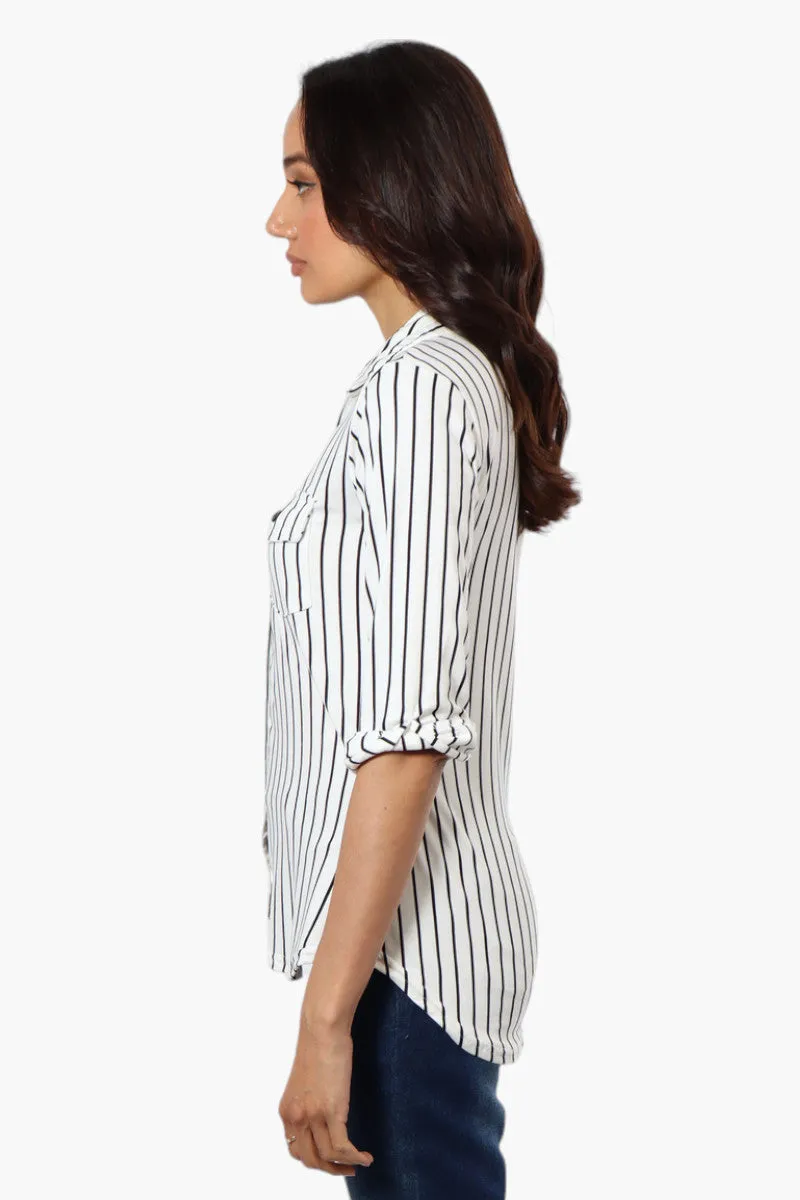 Urbanology Striped Flap Pocket Button Down Shirt - White sold by Fairweather product image thumbnail 3