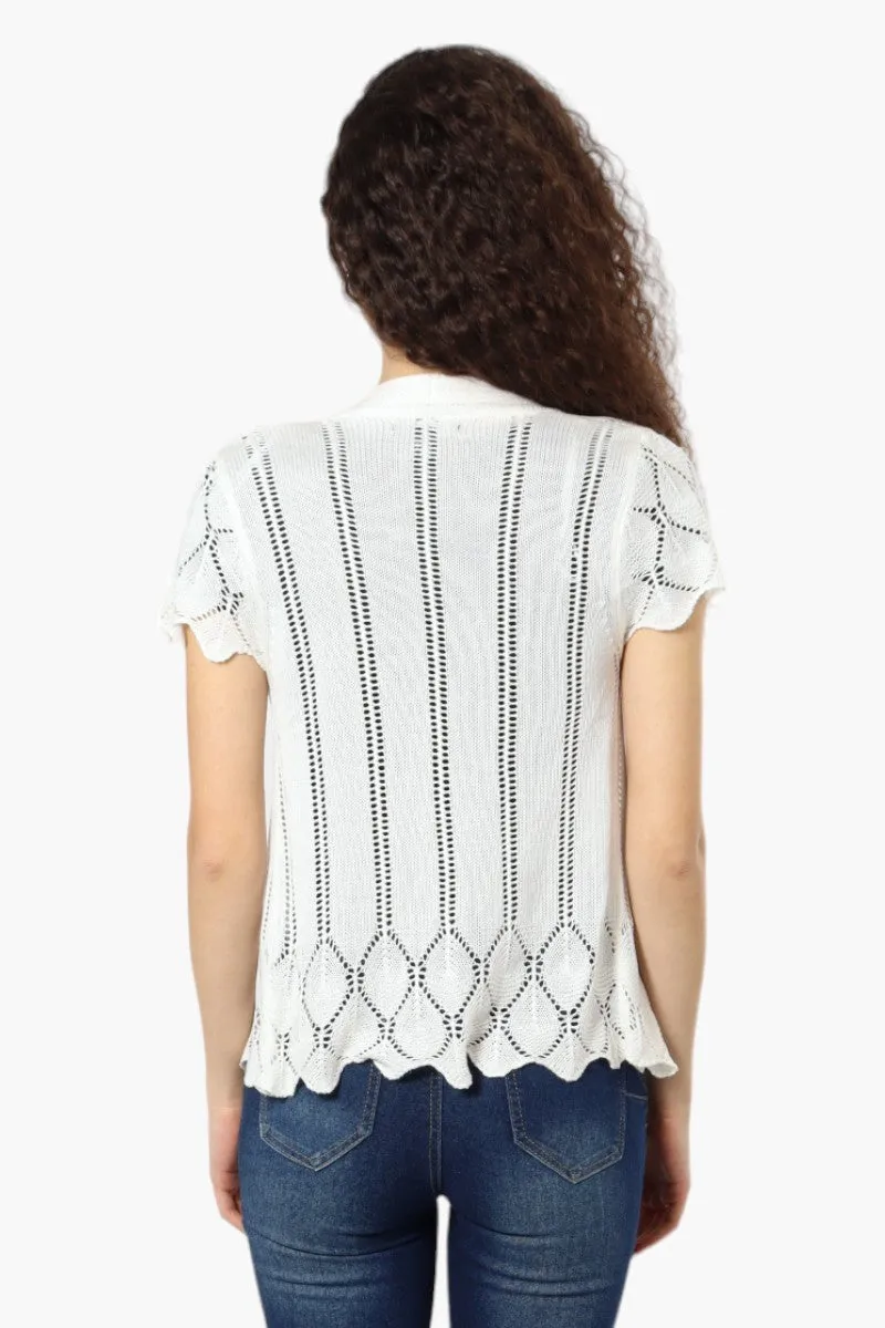 Impress Knit Cap Sleeve Shrug Cardigan - White sold by Fairweather product image thumbnail 4