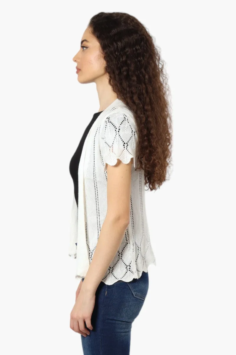 Impress Knit Cap Sleeve Shrug Cardigan - White sold by Fairweather product image thumbnail 3