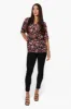 International INC Company Floral Tie Back Roll Up Sleeve Shirt - Black sold by Fairweather