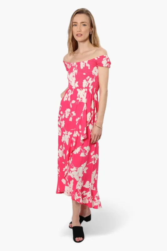 Impress Floral Smocked Top Maxi Dress - Pink sold by Fairweather
