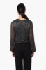 Limite Sheer Sleeve Lurex Blouse - Black sold by Fairweather